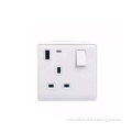 White Power Socket With Usb Socket And Switch
